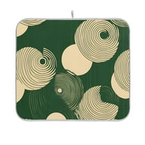 Yayeee Dish Drying Mat for Kitchen Counter 16"x18" Microfiber Absorbent Pad, Beige Abstract