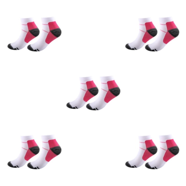 Dalazy 2pack/lot Moisture Wicking And Quick Drying Sports Socks For Women Greater Flexibility rose red S/M 5Set