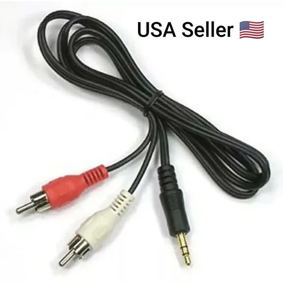 New Knack- 1M 3.5Mm Jack Aux To 2 Rca Audio Video Cable Stereo Y Splitter Cable Av Adapter