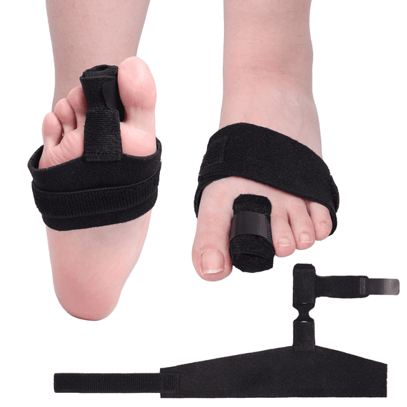 2-pack Toe Splint for Broken Toe Support, Suitable for Men and Women, Protects Second to Pinky Toes, Black