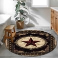 thumbnail image 3 of Round Rugs 4Ft, Western Stars Brown Round Area Rug Washable Indoor Throw Carpet, Farmhouse Country Vintage Wood Grain Soft Non Slip Circle Rug for Kitchen Nursery Room Home Decor Aesthetic, 3 of 8