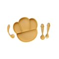 thumbnail image 1 of Baby Plate Tableware Utensils Baby Bowl Anti-Deformed with Fork Yellow, 1 of 4