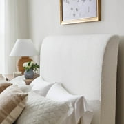 My Texas House Flynn Boucle Platform Bed, Queen, Cream
