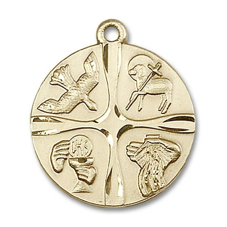 - 14kt Yellow Gold Christian Life Medal 1 x 7/8 inches