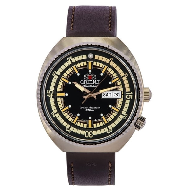 Orient Neo Classic Sports Brown Leather Strap Black Dial Automatic RA-AA0E06B19B RA-AA0E06B39B 200M Men's Watch