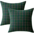 thumbnail image 6 of Christmas Set of 2 Scottish Tartan Throw Pillow Covers Farmhouse Classic Plaid Decorative Couch Pillows Home Decor for Sofa Living Room Bed 20x20 Inch, Green, 6 of 12