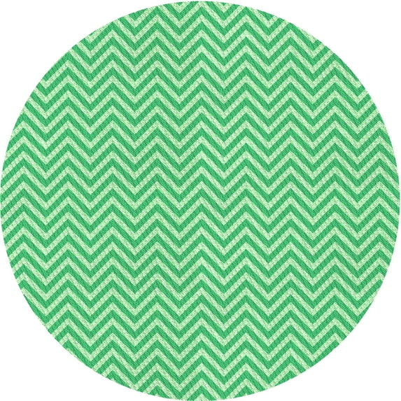 Ahgly Company Machine Washable Indoor Round Transitional Jade Green Area Rugs, 5' Round