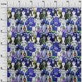 thumbnail image 3 of oneOone Viscose Chiffon Medium Purple Fabric Horse Craft Projects Decor Fabric Printed By The Yard 42 Inch Wide, 3 of 6
