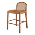thumbnail image 2 of New Pacific Direct Donna Faux Leather Rattan Counter Stool in Brown (Set of 2), 2 of 9