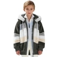 thumbnail image 6 of Posijego Teens Boys Girls Fleece Coats Soft Long Sleeve Fuzzy Hooded Zip up Winter Warm Jackets with Pockets, 6 of 7