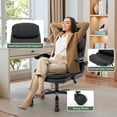 thumbnail image 5 of Ergonomic Office Chair High Back with Lumbar Support, PU Leather Desk Chair, Adjustable Height & Flip-Up Armrests, Swivel Rolling Wheels for Home Office, Computer Gaming Chair (Black), 5 of 8