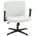 thumbnail image 1 of HOMCOM Chaise à Croisillons avec Accoudoirs, Grand Chaise de Bureau, Sans Roues, Beige, 1 of 10