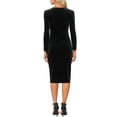 thumbnail image 3 of DARING DIVA Mermaid Velvet Elegant Bodycon Midi Dress M Black, 3 of 5