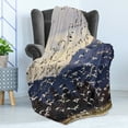 thumbnail image 4 of Birds Soft Flannel Fleece Throw Blanket, Snow Geese Flying Across a Mountainous Landscape Picturesque, Cozy Plush for Indoor and Outdoor Use, 50" x 60", Ceil Blue Brown, by Ambesonne, 4 of 5