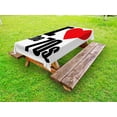thumbnail image 1 of 70s Party Outdoor Tablecloth, I Love The 70s Pictogram Party Card Inspired Retro Letters Heart Art Print, Decorative Washable Fabric Picnic Table Cloth, 58 X 84 Inches,Red Black White, by Ambesonne, 1 of 2