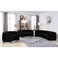thumbnail image 4 of Pemberly Row Modern / Contemporary Black Finish Velvet Loveseat, 4 of 8
