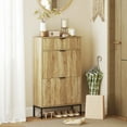 thumbnail image 2 of HOMCOM Armoire à Chaussures avec 2 Tiroirs Basculants Tablettes Ajustables pour 8 Paires Chêne, 2 of 10