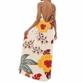 thumbnail image 4 of XIAOCHA Womens Summer Maxi Sundress Big Floral Print Thin Spaghetti Strap Deep Back Relaxed Fit Beach Dresses, 4 of 6
