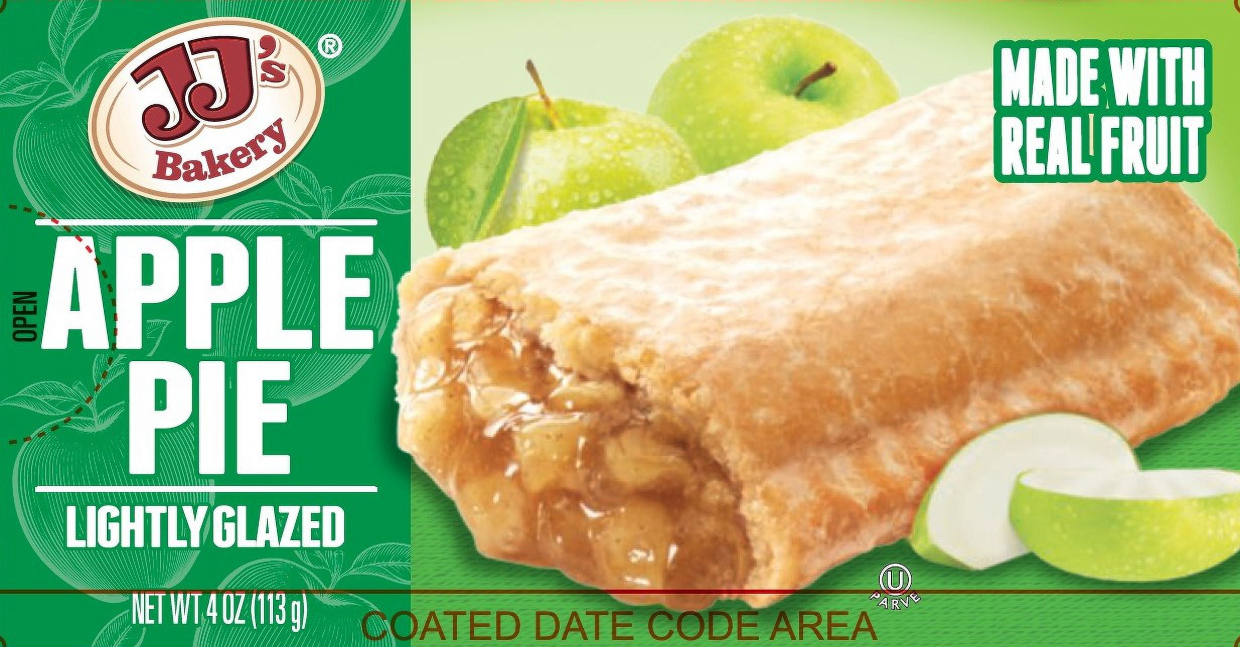 JJ's Bakery Apple Pie, Ready-to-Eat Boxed Snack with Apple Filling, 4 oz