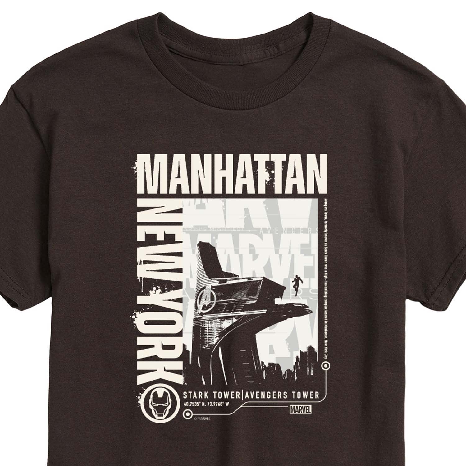 Marvel Iron Man - Manhattan Stark Tower - Men's Short Sleeve Graphic T-Shirt