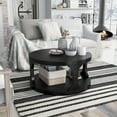thumbnail image 5 of Furniture of America Arturo Solid Wood Open Shelf Coffee Table in Antique Black, 5 of 8