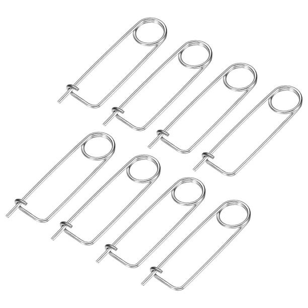 Uxcell 8-Pack Pin de Seguridad de Chaveta en Forma de Broche, Pines de Acero Inoxidable M2x45, Sujetadores de Broche de Bloqueo Rápido, Clips Retenedores Pesados