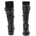 thumbnail image 3 of Love Steetly Knee High Boots for Women Comfort Low Heeled Tall Long Boot Round Toe Fall Winter Flat Riding Combat Womens Boots., 3 of 6