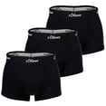 thumbnail image 1 of s.Oliver Men's Boxer Shorts, 3-pack - Trunks, Hipsters, Cotton Stretch Black L (Large), 1 of 3
