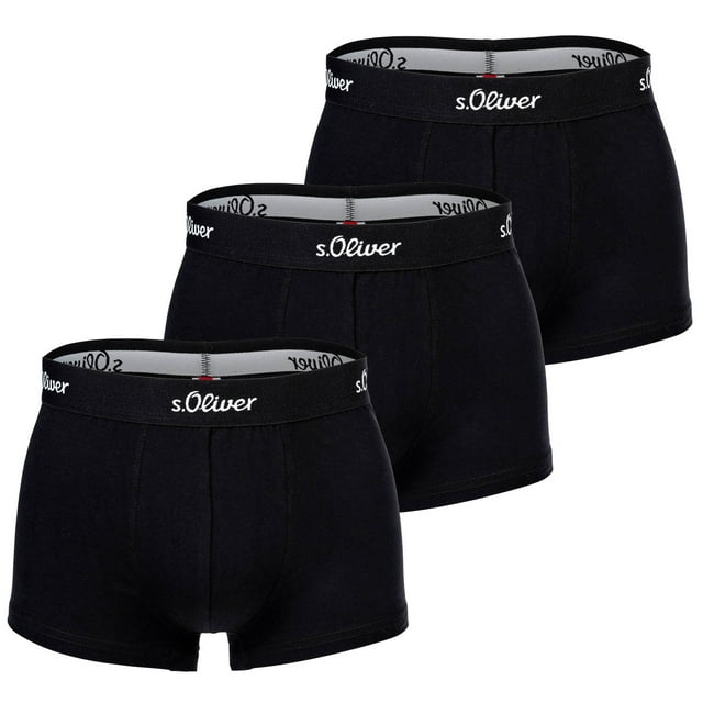 s.Oliver Men's Boxer Shorts, 3-pack - Trunks, Hipsters, Cotton Stretch Black L (Large)