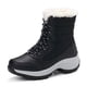 thumbnail image 4 of Botas de nieve de caña alta con forro polar de invierno para mujer, botas de nieve de tubo medio con cordones y suela ligera de EVA, zapatos de algodón Tide para mujer, 4 of 4