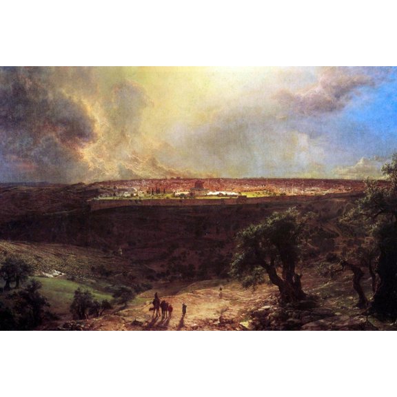 Art.com Jerusalem From The Mount Of Olives Art Print by Frederic Edwin Church, 24" x 16"