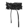 thumbnail image 3 of GHSOHS Womens Elastic Wide Belt Faux Leather Lace Wrap Around Self Tie Obi Belt Waist Boho Band Adjustable Stretch Waist Belt for Jeans Dress Black, 3 of 5