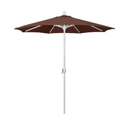 Brown Striped Patio Umbrella California Umbrella Pacific Trail Series Patio Market Umbrella in Olefin with Aluminum Pole Aluminum Ribs Push Button Tilt Crank Lift ()
