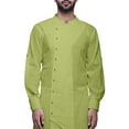thumbnail image 4 of Atasi Solid Designer Long Kurta Shirt Asymmetric Cut Full Sleeve Kurta For Men-Small, 4 of 6