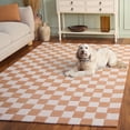 thumbnail image 3 of SAFAVIEH Ebony Camille Checkered Area Rug, Rust/Ivory, 6' x 6' Square, 3 of 11