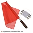thumbnail image 3 of Uxcell Football Linesman Referee Flag Stainless Steel Pole Sponge Grip, Red 2 Pack, 3 of 5