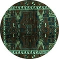 thumbnail image 1 of Ahgly Company Indoor Round Animal Turquoise Blue Traditional Area Rugs, 5' Round, 1 of 4