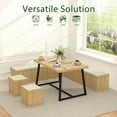 thumbnail image 6 of Brafabhome 6 PCS Dining Table Set with Storage Bench, Modern Corner Breakfast Nook with Cushions Stool for 6, Suitable for Kitchen and Dining Room | Nature, 6 of 10