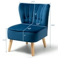 thumbnail image 4 of Costway Armless Accent Chair Tufted Velvet Leisure Chair Single Sofa Upholstered Blue, 4 of 10