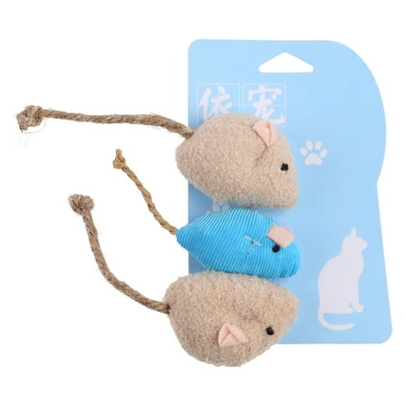 Yammee Pack of 3 Soft Plush Catnip for Cat Toys Mice Toys with String Tails for Cat Den