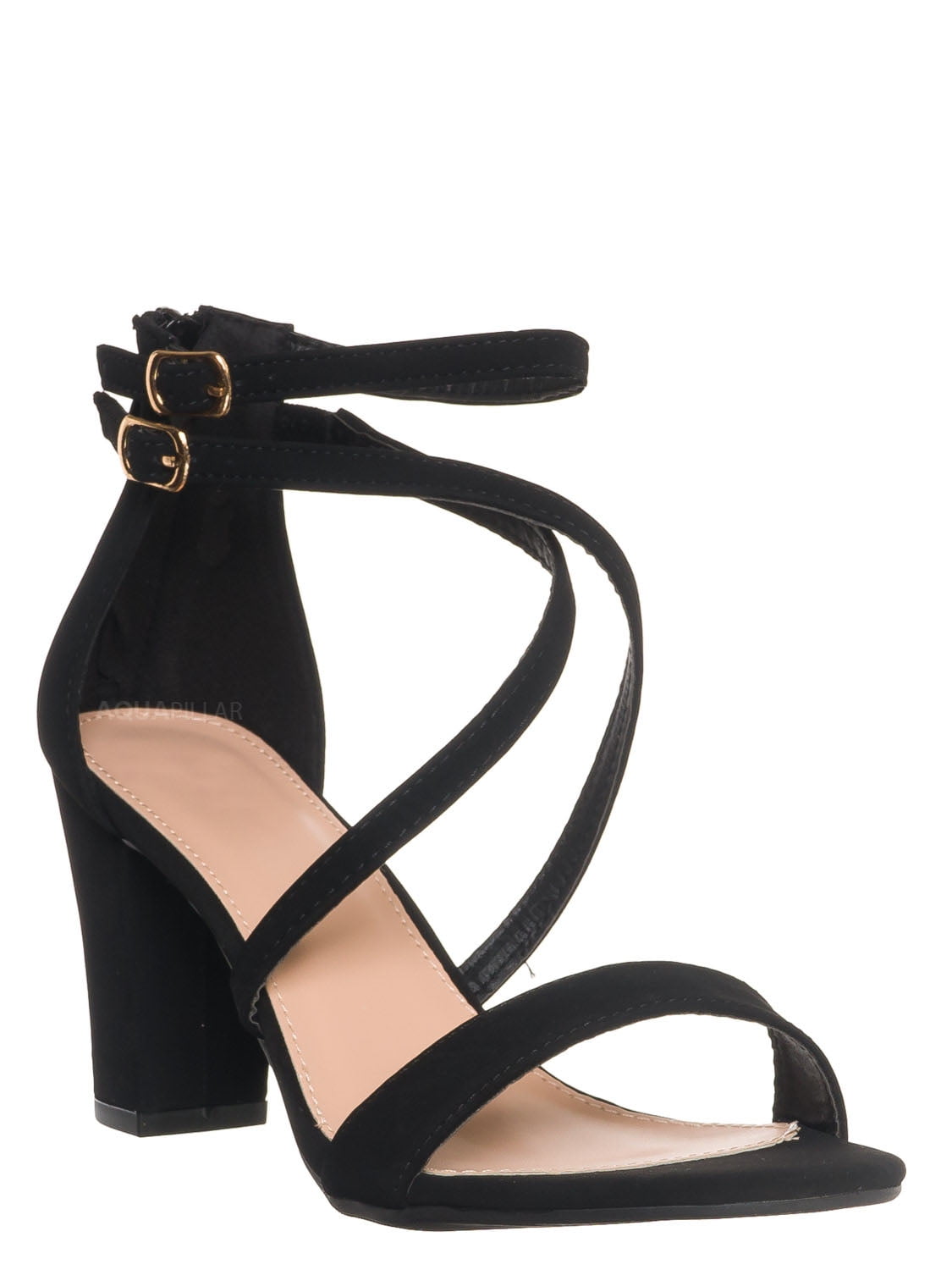 Crisscross Ankle Strap Block Heel 