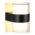 thumbnail image 1 of Aplique de pared exterior LED IP65, iluminación exterior impermeable, lámpara de aluminio acrílico de 10 W, adecuada para patio, jardín, terraza, pasillo, paso, cuadrado (redonda, blanca), 1 of 5