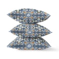 thumbnail image 3 of Amrita Sen CAPL532FSDS-ZP-18x18 Clover Leaf Floral Suede Zippered Pillow with Insert Blue Orange, 3 of 3