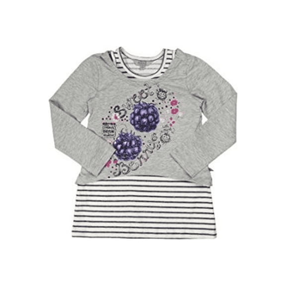 Girl's Long Striped White/Grey Shirt by Kanz Size 3 Years