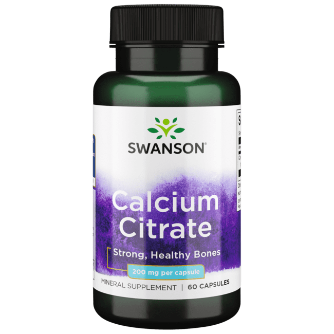 Swanson Calcium Citrate 200 mg 60 Capsules