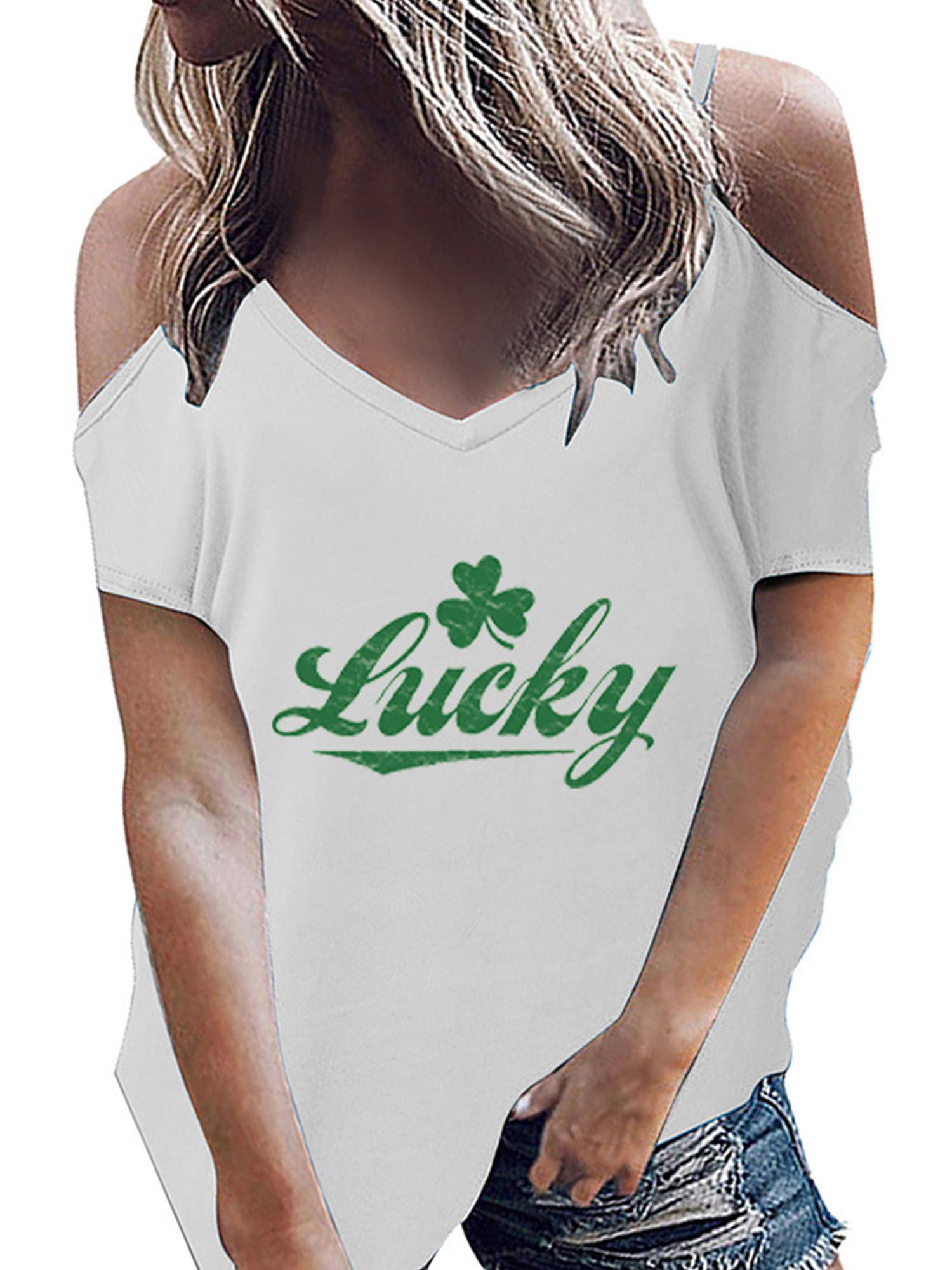 Women Plaid Leopard Tunic Top Graphic Splice Shirt Long Sleeve Blouse Lucky Shirts St Patricks Day Sweatshirt 