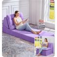 thumbnail image 1 of Sofá Cama Plegable Cómoda Tumbona de Piso Sofá Convertible con Cojín Removible Sofás para Espacios Pequeños Colchón Plegable para Sala de Estar, Dormitorio u Oficina (Cordury Morado, Grande), 1 of 4