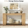 thumbnail image 4 of ChVans 62" Long Console Tables for Entryway, 2-Tier Wooden Narrow Natural Oak Sofa Table Behind Couch, Farmhouse Entryway Table for Entrance, Hallway, Living Room, 4 of 10