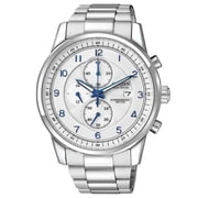 Citizen Men's CA0330-59A Eco-Drive Stainless Steel Textured White Dial Chronograph Watch