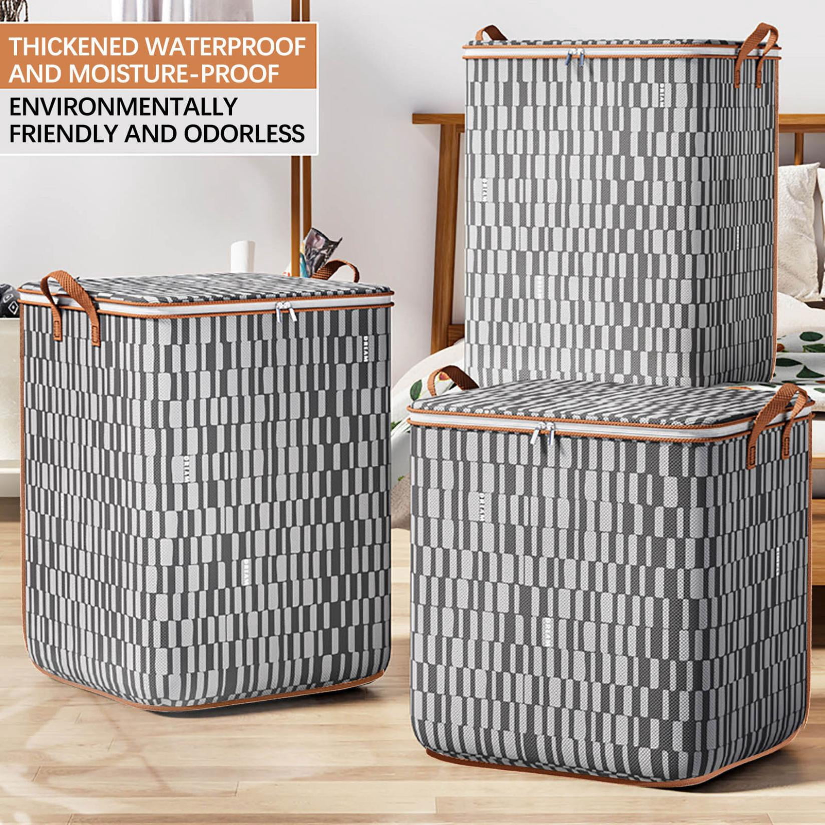 CSEONE Clearance Storage Bins with Lids Non-woven Zipper Storage Bag Foldable Moving Quilt Storage Basket Travel Large-capacity Clothing Storage Bag Organizers for Pillows Blankets Storage
